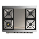 ILVE Majestic III 36-inch Dual Fuel Range with 6 Natural Gas Burner, Griddle and Triple Glass Door Electric Oven in Burgundy with Burnished Trim (UM36FNR3BUB)