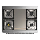 ILVE Majestic III 36-inch Dual Fuel Range with 5 Liquid Propane Burner, Griddle and Triple Glass Door Electric Oven in Burgundy with Chrome Trim (UM36FNR3BUCLP)