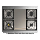 ILVE Majestic III 36-inch Dual Fuel Range with 6 Natural Gas Burner, Griddle and Triple Glass Door Electric Oven in Midnight Blue with Chrome Trim (UM36FNR3MBC)