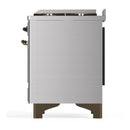 ILVE Majestic III 36-inch Dual Fuel Range with 6 Natural Gas Burner, Griddle and Triple Glass Door Electric Oven in Stainless Steel with Burnished Trim (UM36FNR3SSB)