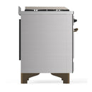 ILVE Majestic III 36-inch Dual Fuel Range with 6 Natural Gas Burner, Griddle and Triple Glass Door Electric Oven in Stainless Steel with Burnished Trim (UM36FNR3SSB)