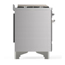 ILVE Majestic III 36-inch Dual Fuel Range with 5 Liquid Propane Burner, Griddle and Triple Glass Door Electric Oven in Stainless Steel with Chrome Trim (UM36FNR3SSCLP)