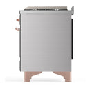 ILVE Majestic III 36-inch Dual Fuel Range with 6 Natural Gas Burner, Griddle and Triple Glass Door Electric Oven in Stainless Steel with Copper Trim (UM36FNR3SSP)