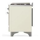 ILVE Majestic III 36-inch Dual Fuel Range with 6 Natural Gas Burner, Griddle and Solid Door Electric Oven in Antique White with Chrome Trim (UM36FQNR3AWC)
