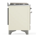 ILVE Majestic III 36-inch Dual Fuel Range with 5 Liquid Propane Burner, Griddle and Solid Door Electric Oven in Antique White with Chrome Trim (UM36FQNR3AWCLP)