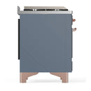 ILVE Majestic III 36-inch Dual Fuel Range with 5 Liquid Propane Burner, Griddle and Solid Door Electric Oven in Blue Grey with Copper Trim (UM36FQNR3BGPLP)