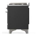 ILVE Majestic III 36-inch Dual Fuel Range with 5 Liquid Propane Burner, Griddle and Solid Door Electric Oven in Graphite Matte with Chrome Trim (UM36FQNR3MGCLP)