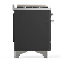 ILVE Majestic III 36-inch Dual Fuel Range with 5 Liquid Propane Burner, Griddle and Solid Door Electric Oven in Graphite Matte with Chrome Trim (UM36FQNR3MGCLP)