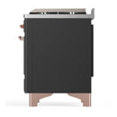 ILVE Majestic III 36-inch Dual Fuel Range with 6 Natural Gas Burner, Griddle and Solid Door Electric Oven in Graphite Matte with Copper Trim (UM36FQNR3MGP)