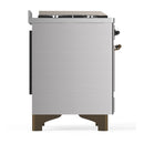 ILVE Majestic III 36-inch Dual Fuel Range with 5 Liquid Propane Burner, Griddle and Solid Door Electric Oven in Stainless Steel with Burnished Trim (UM36FQNR3SSBLP)