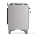 ILVE Majestic III 36-inch Dual Fuel Range with 6 Natural Gas Burner, Griddle and Solid Door Electric Oven in Stainless Steel with Chrome Trim (UM36FQNR3SSC)