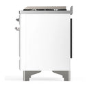 ILVE Majestic III 36-inch Dual Fuel Range with 5 Liquid Propane Burner, Griddle and Solid Door Electric Oven in White with Chrome Trim (UM36FQNR3WHCLP)
