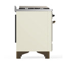 ILVE Majestic III 48-inch Dual Fuel Range with 5 Natural Gas Burner, Griddle and Triple Glass Door Electric Oven in Antique White with Burnished Trim (UM48FNR3AWB)