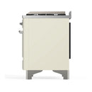 ILVE Majestic III 48-inch Dual Fuel Range with 5 Natural Gas Burner, Griddle and Triple Glass Door Electric Oven in Antique White with Chrome Trim (UM48FNR3AWC)