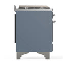 ILVE Majestic III 48-inch Dual Fuel Range with 5 Natural Gas Burner, Griddle and Triple Glass Door Electric Oven in Blue Grey with Chrome Trim (UM48FNR3BGC)