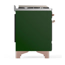 ILVE Majestic III 48-inch Dual Fuel Range with 5 Liquid Propane Burner, Griddle and Triple Glass Door Electric Oven in Emerald Green with Copper Trim (UM48FNR3EGPLP)