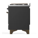 ILVE Majestic III 48-inch Dual Fuel Range with 5 Liquid Propane Burner, Griddle and Triple Glass Door Electric Oven in Graphite Matte with Burnished Trim (UM48FNR3MGBLP)