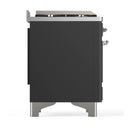 ILVE Majestic III 48-inch Dual Fuel Range with 5 Natural Gas Burner, Griddle and Triple Glass Door Electric Oven in Graphite Matte with Chrome Trim (UM48FNR3MGC)