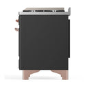 ILVE Majestic III 48-inch Dual Fuel Range with 5 Liquid Propane Burner, Griddle and Triple Glass Door Electric Oven in Graphite Matte with Copper Trim (UM48FNR3MGPLP)