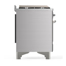 ILVE Majestic III 48-inch Dual Fuel Range with 5 Natural Gas Burner, Griddle and Triple Glass Door Electric Oven in Stainless Steel with Chrome Trim (UM48FNR3SSC)