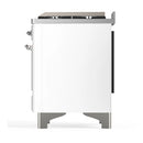 ILVE Majestic III 48-inch Dual Fuel Range with 5 Natural Gas Burner, Griddle and Triple Glass Door Electric Oven in White with Chrome Trim (UM48FNR3WHC)