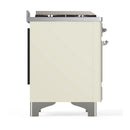 ILVE Majestic III 48-inch Dual Fuel Range with 5 Natural Gas Burner, Griddle and Solid Door Electric Oven in Antique White with Chrome Trim (UM48FQNR3AWC)