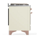 ILVE Majestic III 48-inch Dual Fuel Range with 5 Natural Gas Burner, Griddle and Solid Door Electric Oven in Antique White with Copper Trim (UM48FQNR3AWP)