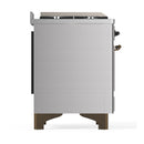 ILVE Majestic III 48-inch Dual Fuel Range with 5 Natural Gas Burner, Griddle and Solid Door Electric Oven in Stainless Steel with Burnished Trim (UM48FQNR3SSB)