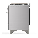 ILVE Majestic III 48-inch Dual Fuel Range with 5 Liquid Propane Burner, Griddle and Solid Door Electric Oven in Stainless Steel with Chrome Trim (UM48FQNR3SSCLP)