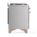 ILVE Majestic III 48-inch Dual Fuel Range with 5 Natural Gas Burner, Griddle and Solid Door Electric Oven in Stainless Steel with Copper Trim (UM48FQNR3SSP)