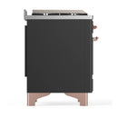 ILVE Majestic III 48-inch Dual Fuel Range with 5 Natural Gas Burner, Griddle, French Top and Triple Glass Door Electric Oven in Graphite Matte with Copper Trim (UM48FSNR3MGP)