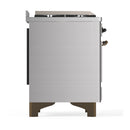 ILVE Majestic III 48-inch Dual Fuel Range with 5 Liquid Propane Burner, Griddle, French Top and Triple Glass Door Electric Oven in Stainless Steel with Burnished Trim (UM48FSNR3SSBLP)