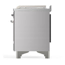 ILVE Majestic III 48-inch Dual Fuel Range with 5 Natural Gas Burner, Griddle, French Top and Triple Glass Door Electric Oven in Stainless Steel with Chrome Trim (UM48FSNR3SSC)