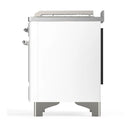 ILVE Majestic III 48-inch Dual Fuel Range with 5 Liquid Propane Burner, Griddle, French Top and Triple Glass Door Electric Oven in White with Chrome Trim (UM48FSNR3WHCLP)