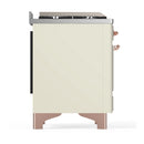 ILVE Majestic III 48-inch Dual Fuel Range with 5 Liquid Propane Burner, Griddle, French Top and Solid Door Electric Oven in Antique White with Copper Trim (UM48FSQNR3AWPLP)