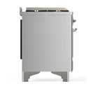 ILVE Majestic III 48-inch Dual Fuel Range with 5 Natural Gas Burner, Griddle, French Top and Solid Door Electric Oven in Stainless Steel with Chrome Trim (UM48FSQNR3SSC)