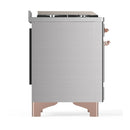ILVE Majestic III 48-inch Dual Fuel Range with 5 Natural Gas Burner, Griddle, French Top and Solid Door Electric Oven in Stainless Steel with Copper Trim (UM48FSQNR3SSP)
