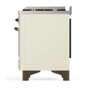 ILVE Majestic III 60-inch Dual Fuel Range with 5 Liquid Propane Burner, Griddle and Triple Glass Door Electric Oven in Antique White with Burnished Trim (UM60FNR3AWBLP)