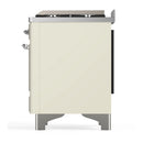 ILVE Majestic III 60-inch Dual Fuel Range with 5 Liquid Propane Burner, Griddle and Triple Glass Door Electric Oven in Antique White with Chrome Trim (UM60FNR3AWCLP)