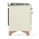 ILVE Majestic III 60-inch Dual Fuel Range with 5 Liquid Propane Burner, Griddle and Triple Glass Door Electric Oven in Antique White with Copper Trim (UM60FNR3AWPLP)