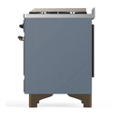 ILVE Majestic III 60-inch Dual Fuel Range with 5 Liquid Propane Burner, Griddle and Triple Glass Door Electric Oven in Blue Grey with Burnished Trim (UM60FNR3BGBLP)