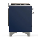 ILVE Majestic III 60-inch Dual Fuel Range with 5 Liquid Propane Burner, Griddle and Triple Glass Door Electric Oven in Midnight Blue with Chrome Trim (UM60FNR3MBCLP)