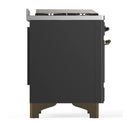 ILVE Majestic III 60-inch Dual Fuel Range with 5 Liquid Propane Burner, Griddle and Triple Glass Door Electric Oven in Graphite Matte with Burnished Trim (UM60FNR3MGBLP)