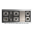 ILVE Majestic III 60-inch Dual Fuel Range with 5 Liquid Propane Burner, Griddle and Triple Glass Door Electric Oven in Graphite Matte with Chrome Trim (UM60FNR3MGCLP)