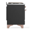 ILVE Majestic III 60-inch Dual Fuel Range with 5 Liquid Propane Burner, Griddle and Triple Glass Door Electric Oven in Graphite Matte with Copper Trim (UM60FNR3MGPLP)