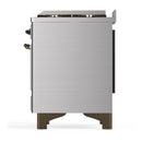 ILVE Majestic III 60-inch Dual Fuel Range with 5 Liquid Propane Burner, Griddle and Triple Glass Door Electric Oven in Stainless Steel with Burnished Trim (UM60FNR3SSBLP)