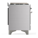 ILVE Majestic III 60-inch Dual Fuel Range with 7 Natural Gas Burner, Griddle and Triple Glass Door Electric Oven in Stainless Steel with Chrome Trim (UM60FNR3SSC)