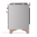 ILVE Majestic III 60-inch Dual Fuel Range with 7 Natural Gas Burner, Griddle and Triple Glass Door Electric Oven in Stainless Steel with Copper Trim (UM60FNR3SSP)