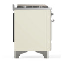 ILVE Majestic III 60-inch Dual Fuel Range with 5 Liquid Propane Burner, Griddle and Solid Door Electric Oven in Antique White with Chrome Trim (UM60FQNR3AWCLP)