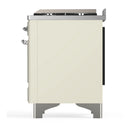 ILVE Majestic III 60-inch Dual Fuel Range with 5 Liquid Propane Burner, Griddle and Solid Door Electric Oven in Antique White with Chrome Trim (UM60FQNR3AWCLP)